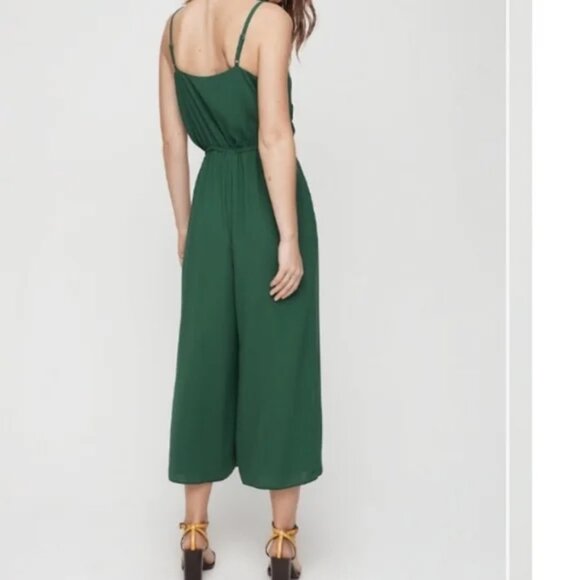 Wilfred green Melodie wide leg jumpsuit from Aritzia - Picture 3 of 9